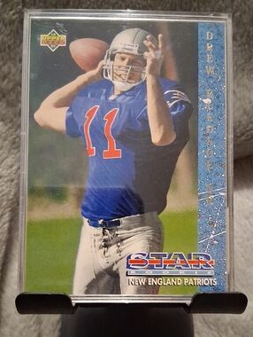 Upper Deck Drew Bledsoe #11 New England Patriots Rookie Card - Blue & Silver